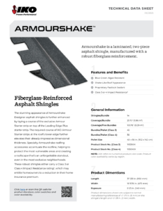 IKO ArmourshakeTM with Class 3 & Class 4 | Technical Data Sheet - Class 3 & Class 4