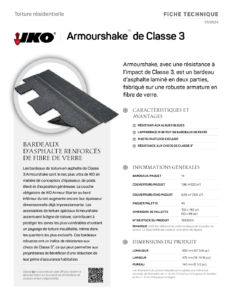 IKO ArmourshakeMC avec classe 3 | Fiche technique - classe 3