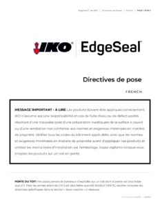 EdgeSeal® de IKO | Directives de pose