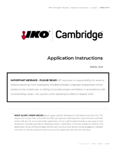 IKO Cambridge® Cool ColorsTM | Application Instructions