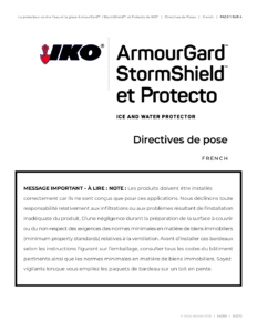 IKO StormShieldMD | Directives de pose