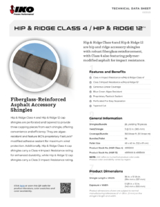 IKO Hip & Ridge Class 4TM / Hip & Ridge 12TM | Technical Data Sheet
