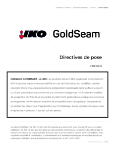 IKO GoldSeamMC | Directives de Pose