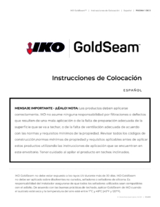 IKO GoldSeamTM | Instrucciones de aplicación