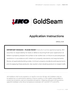 IKO GoldSeamTM | Application Instructions