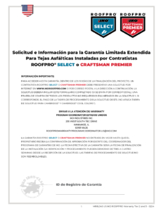 Garantie limitée de protection étendue ROOFPRO Iron Clad (États-Unis)