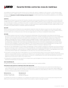 Garantie limitée contre les vices de matériaux (États-Unis et Canada)