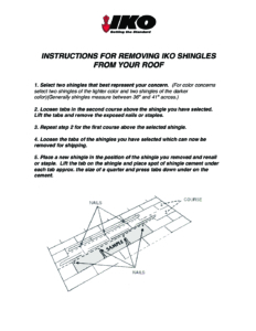 U.S. Instructions for Removing Shingle Samples | General Literature