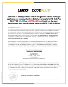 Garantie limitée de protection étendue CodePlusMC Iron Clad (États-Unis et Canada)