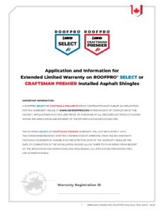 ROOFPRO Iron Clad Extended Protection Limited Warranty (Canada)