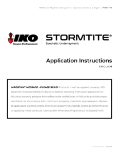 IKO Stormtite® | Application Instructions