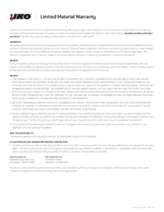 IKO Limited Material Warranty (U.S. and Canada)