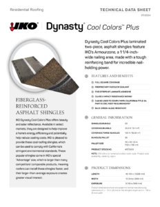 IKO Dynasty® Cool Colors™ Plus | Technical Data Sheet