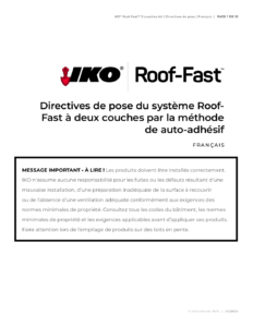 Membrane Roof‑FastMC Base de IKO® | Directives de pose à deux couches par la méthode de fixation mécanique