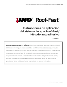 IKO Roof-Fast™ Base | Instrucciones de aplicación a dos capas (método de fijación mecánica)