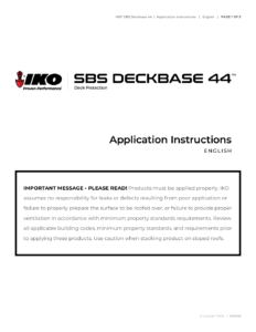 IKO SBS DeckBase 44TM | Application Instructions